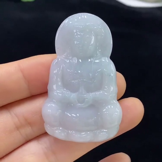 F32790343 Jadeite Guanyin Pendant, Total Weight Approximately 13.87g