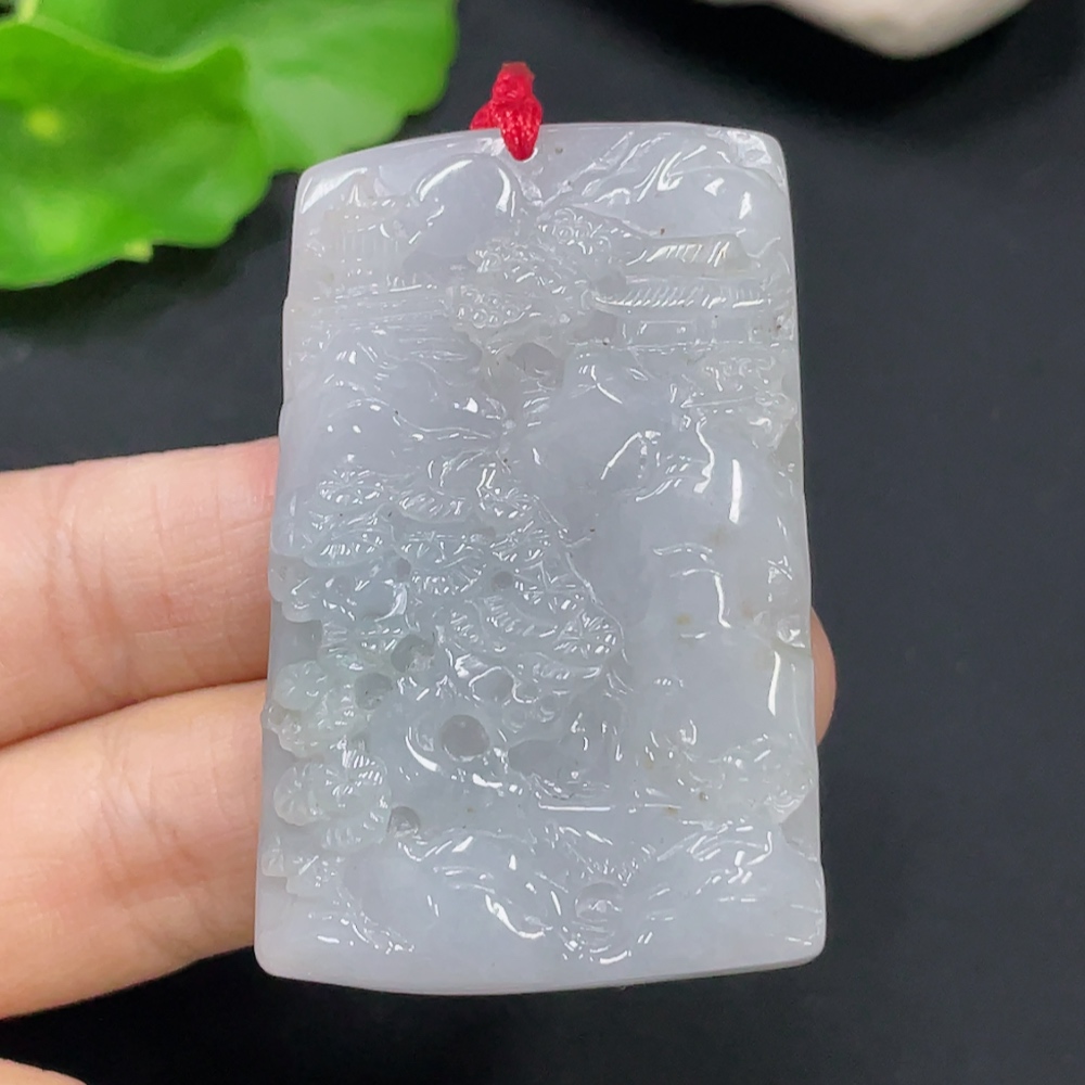 F31674134 Jadeite Pendant Landscape with Cord Total Weight Approx. 37.4g
