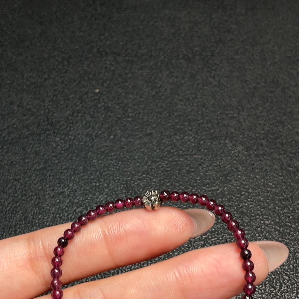 C34008988 Garnet Bracelet Non-Gold Total Weight Approx.5.86g Size About 3mm