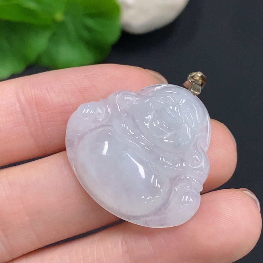 F35159972 Jadeite Buddha Pendant Non-Gold Inlaid Total Weight Approximately 6.5g
