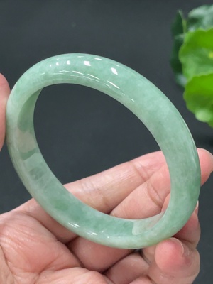 F33909496 Jadeite Round Bangle, Total Weight Approx. 43.7g, Size 55.8