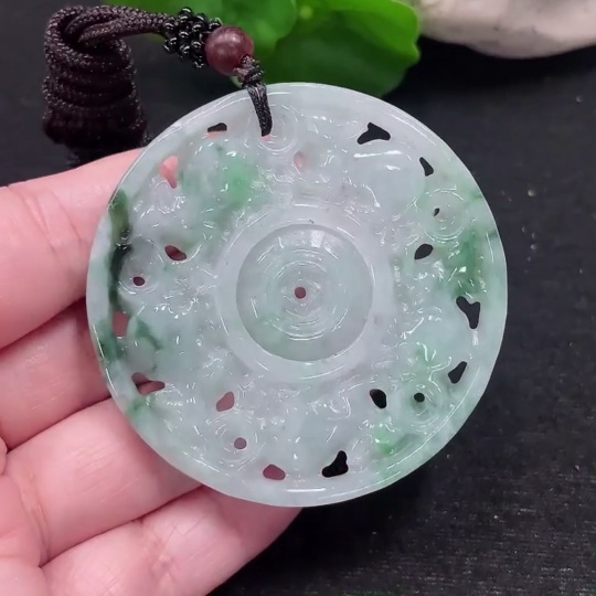 F33899015 Jadeite Pendant Total Weight Approx. 30.4g Including Cord Weight Containing Other Mineral Components