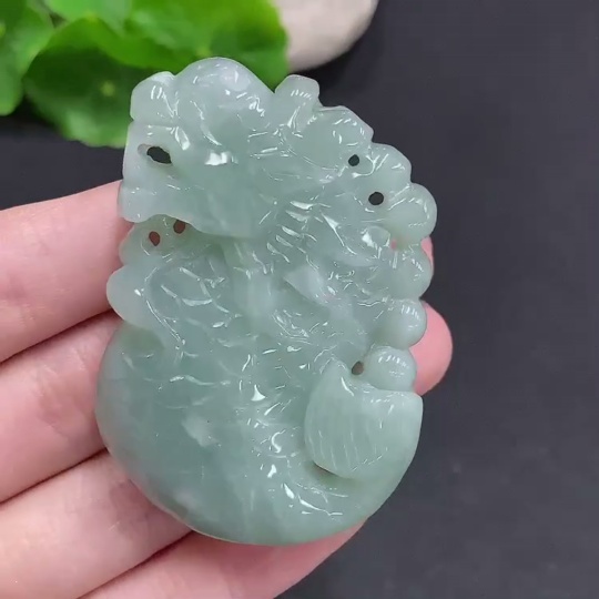 F35078624 Jadeite Arowana Pendant Total Weight Approximately 54.6g