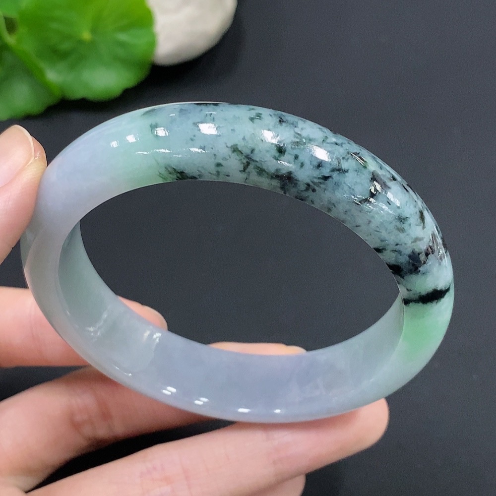 F23564189 Jadeite Round Bangle Size 57 Containing Other Minerals Total Weight 62.243g