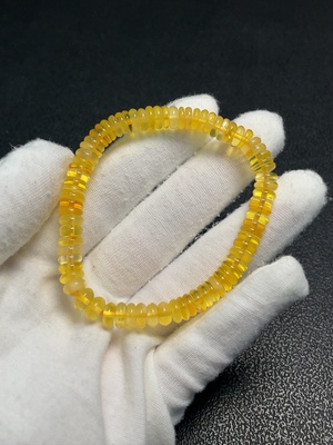 C34009394 Amber Beeswax Bracelet Total Weight Approx. 5.69g Size About 6.8mm
