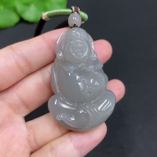 H35109798 Hetian Jade Pendant Buddha Total Weight (including rope) 39.7g