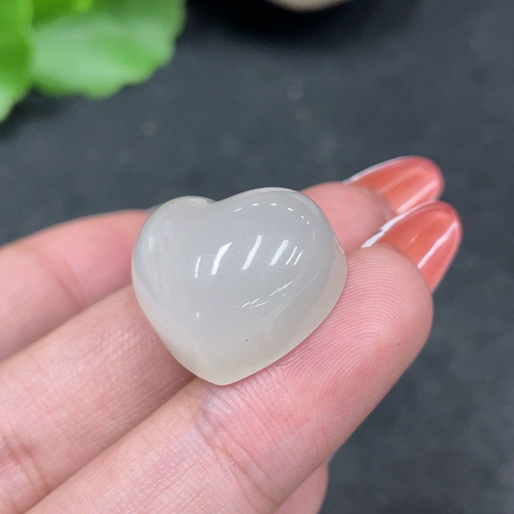 H34016495 Hetian Jade Inlaid Pendant Heart Total Weight Approx. 7.4g 18k