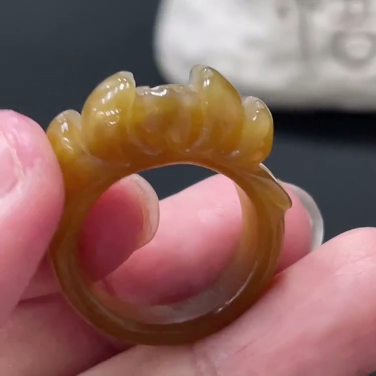 H27110300 Hetian Jade Ring, Size 15, Total Weight Approx. 5.58g