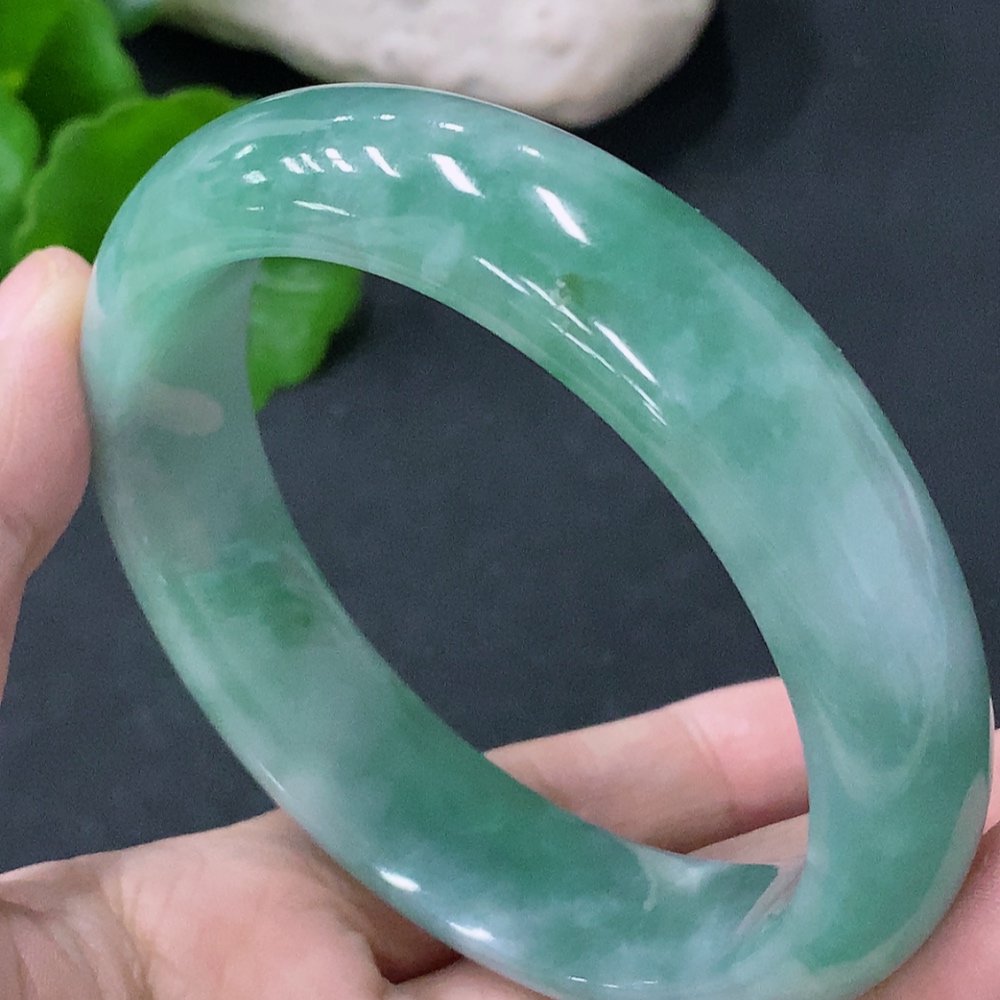 F33849442 Jadeite Round Bracelet Size 58.5mm Total Weight Approx. 72.9g