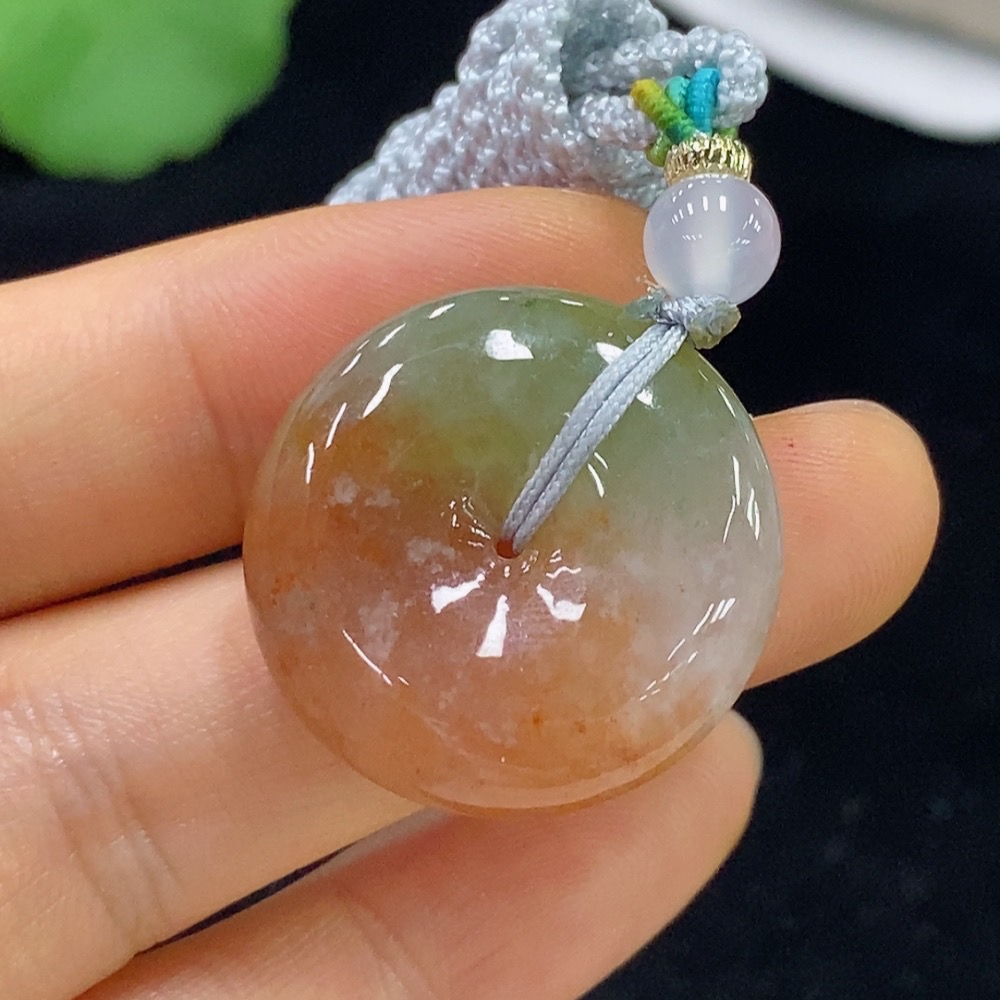 F35135829 Jadeite Peace Knot Pendant Total Weight Approx. 10.65g (including rope weight) with non-A grade bead