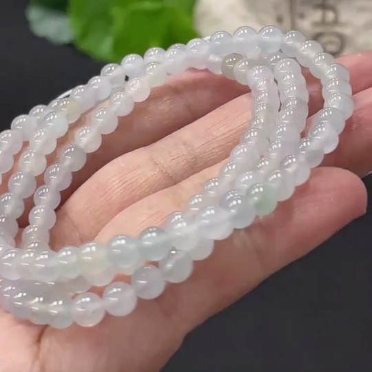 F31626329 Jadeite Bead Necklace Approx. 4.9mm Total Weight About 23.67g
