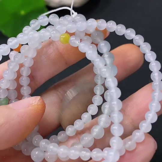 F30442587 Jadeite Bead Necklace Approx. 5mm Total Weight Approx. 17.5g Color Origin Undetermined