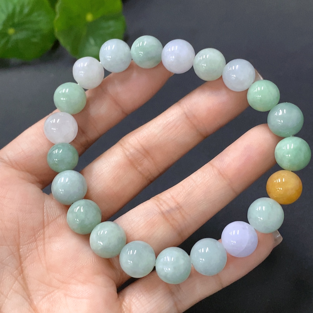 F19155670 Jadeite Bracelet Approx. 9.8mm (Color origin undetermined) Total weight 32.490g