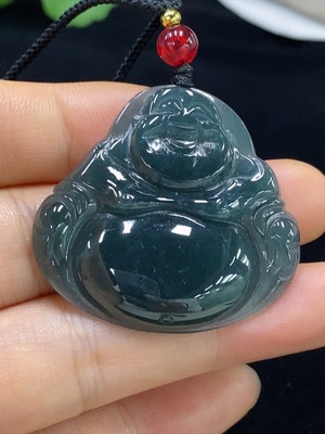 F33929303 Jadeite Buddha Pendant Total Weight Approx. 13.36g (Incl. Rope Weight)