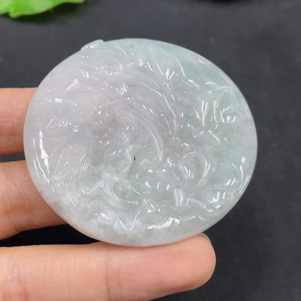 F30499774 Jadeite Pendant, Blossom of Wealth and Honor, Total Weight Approx. 28.87g