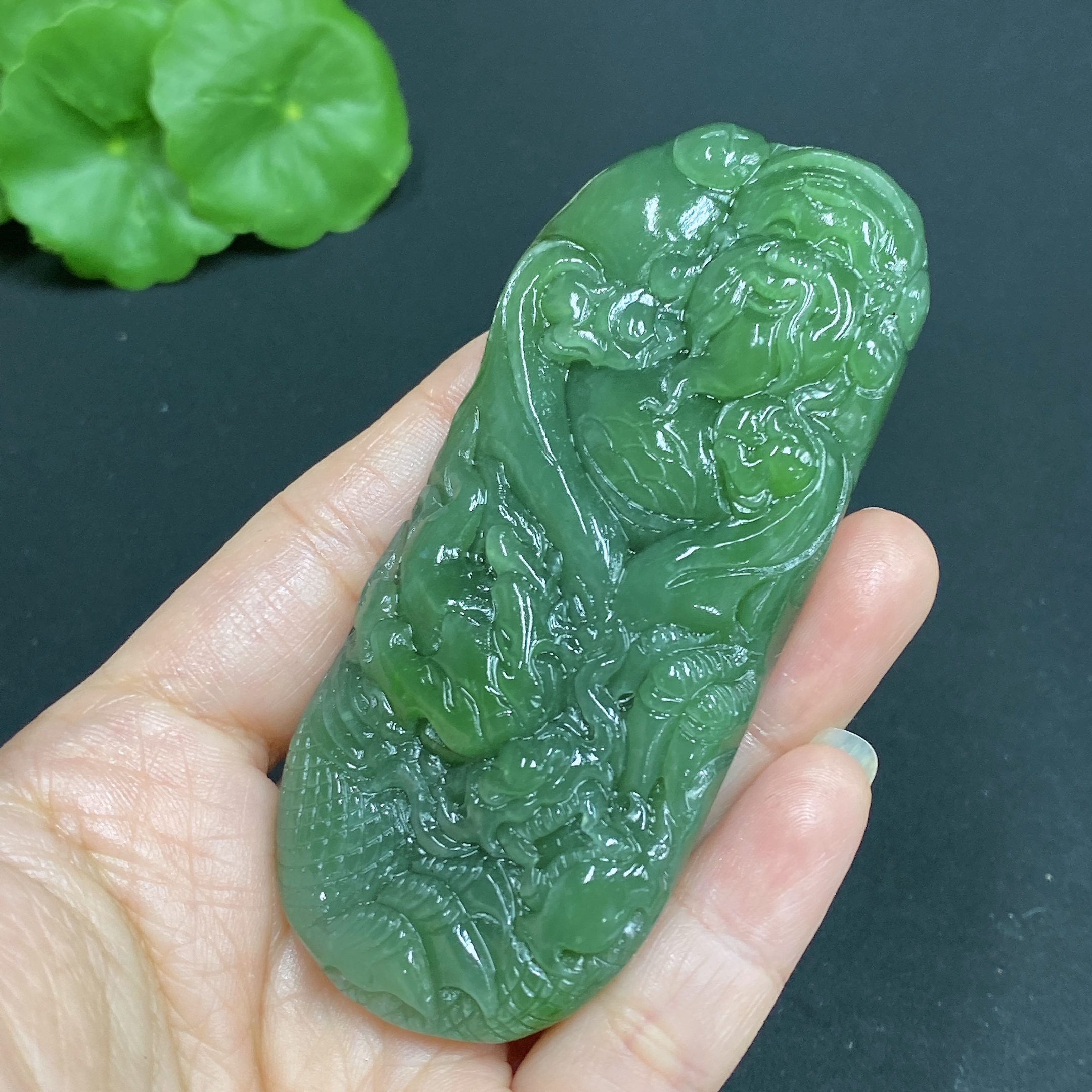 H27109506 Hetian Jade Pendant    God of Wealth    Total Weight: Approx. 75.6g