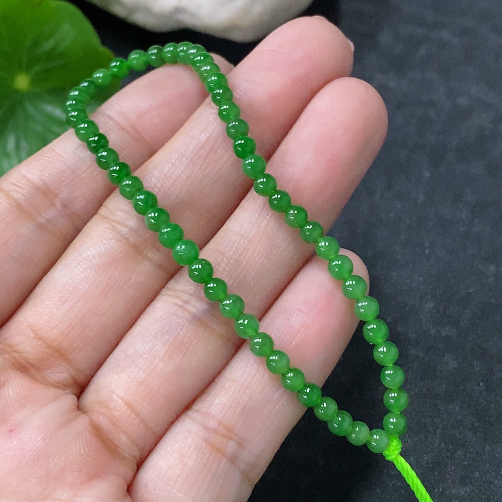 F34954997 Jadeite Beads Bracelet Approx. 3.5mm Total Weight Approx. 3.19g