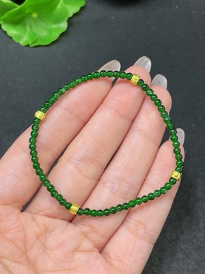 F35105611 Jadeite Bracelet Non-Gold Total Weight Approx. 3.38g Size About 3mm