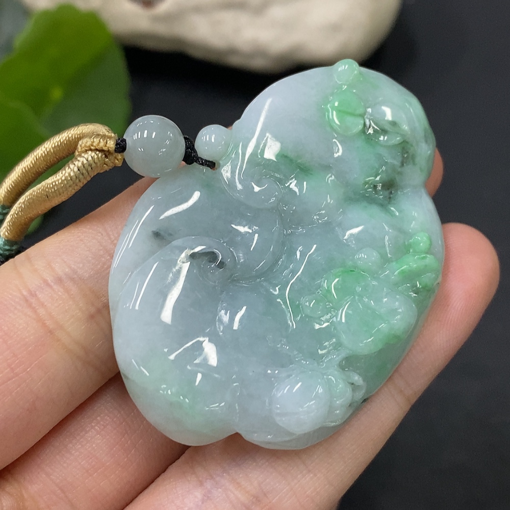 F29322298 JadeitePendant (Total Item Weight Approximately 32.47g, Cord Not Included)