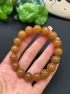 H41917290 和田玉手串 卡12mm 总重约45.7g