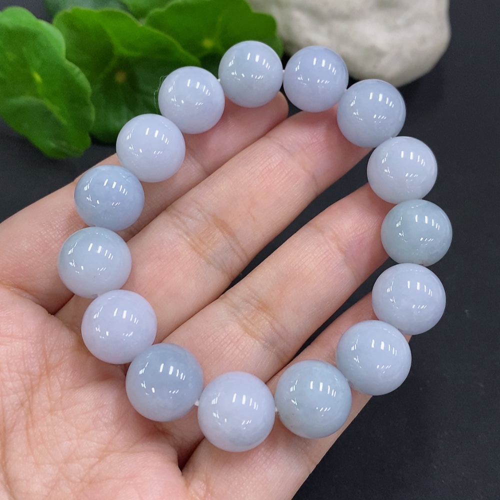 F35126113 Jadeite bead necklace approx. 12mm, total weight approx. 47.8g