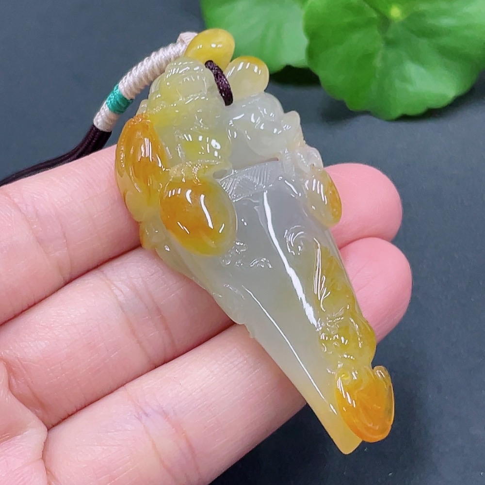 F22494862 Jadeite Dragon Tooth Pendant Color Origin Undetermined Total Weight 36.776g