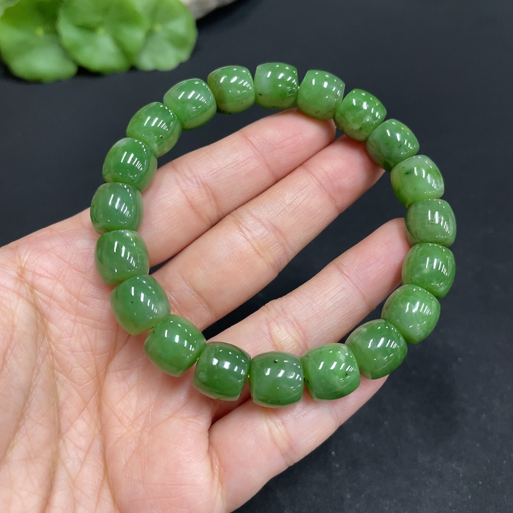 H34073612 Hetian Jade Bracelet Approx. 9.8mm Total Weight Approx. 36.4g