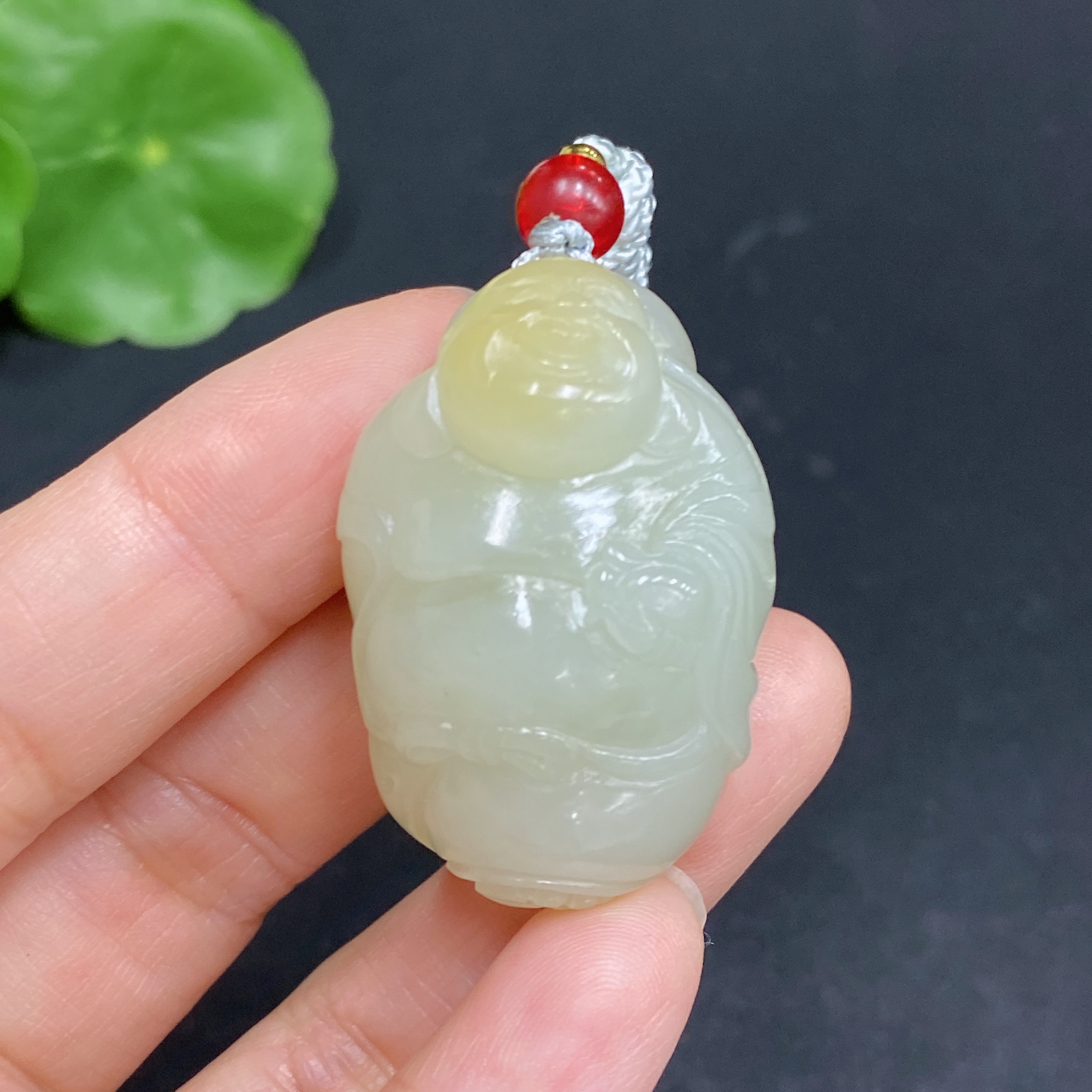 H31666738 Hetian Jade Pendant Buddha Total Weight Approx. (with rope) 22.9g
