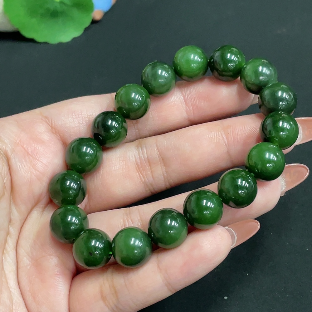 H35100486 Hetian Jade Bracelet, Approx. 11.6 mm, Total Weight Approx. 44.8g
