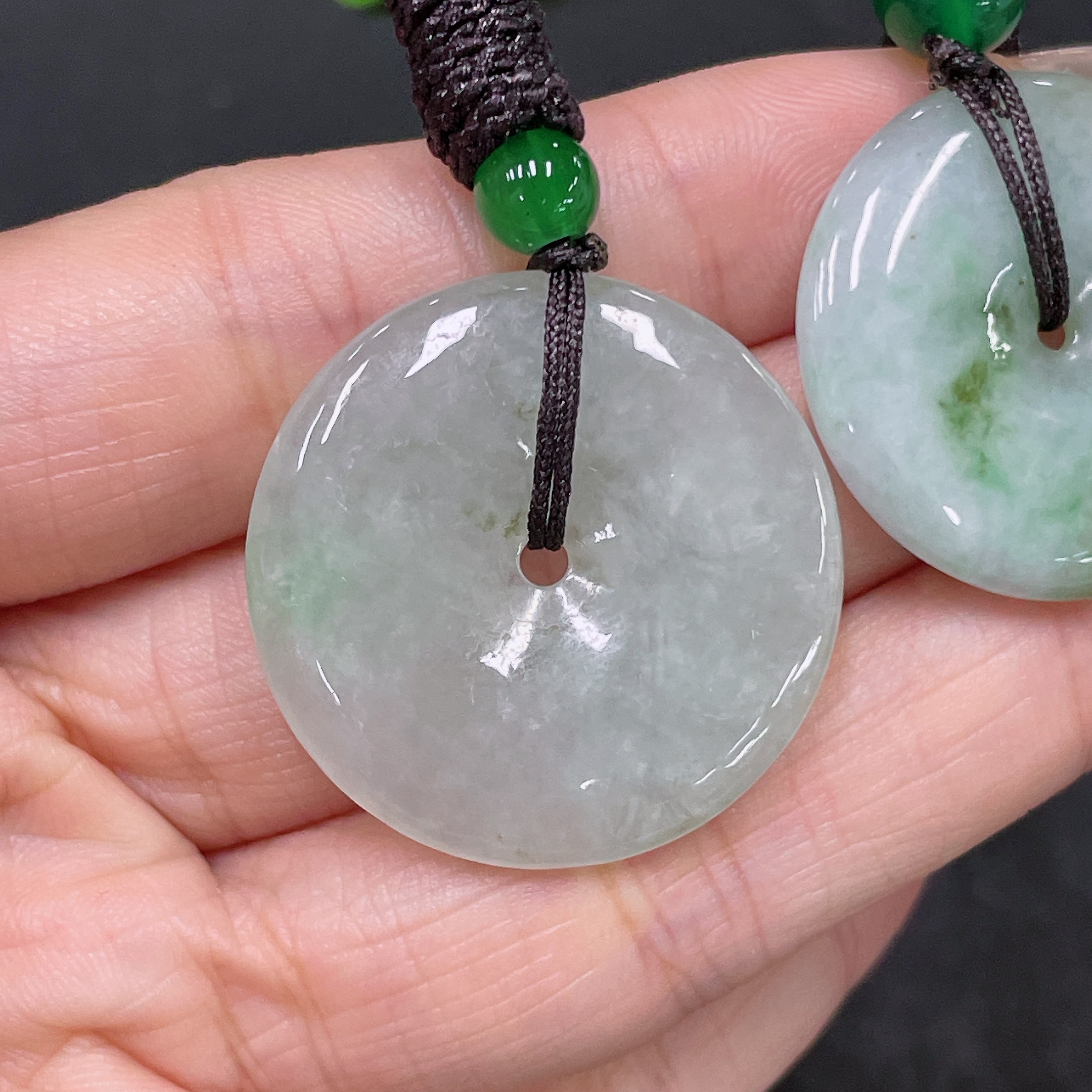 F35157743 Jadeite Pendant Peace Buckle Sell as a Lot Matching Beads Non-A