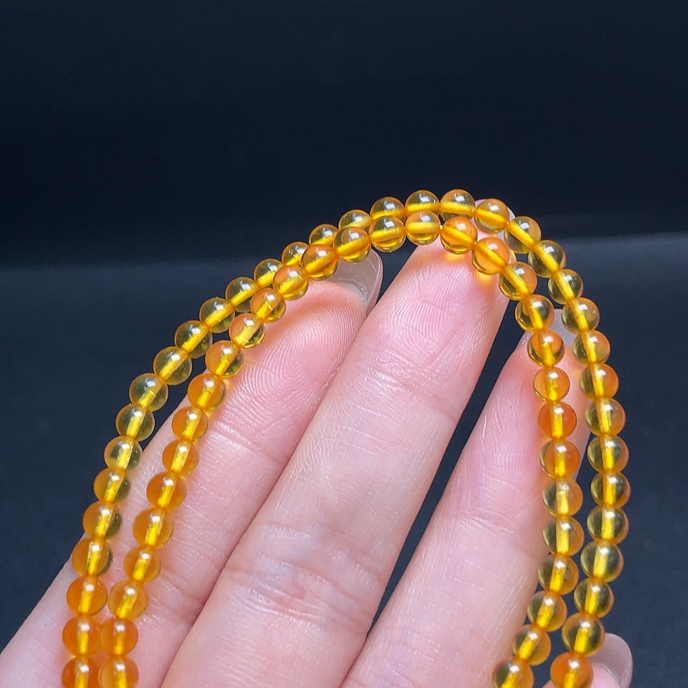 C30470593 Amber Honey Bead Necklace Total Weight Approx.4.24g Size Approx.3.9mm
