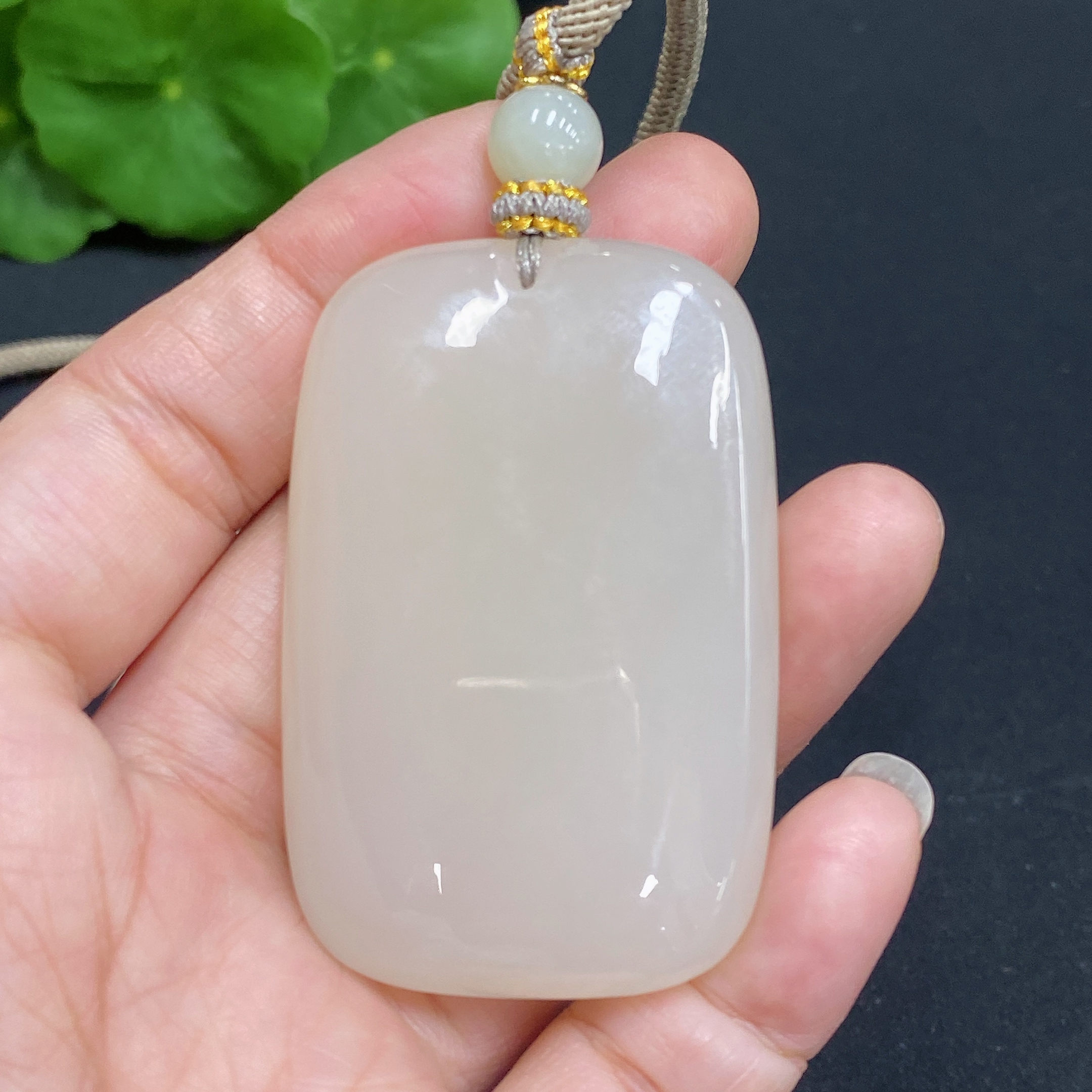 H34985551 Hetian Jade Pendant Plain Pendant Non-Gold