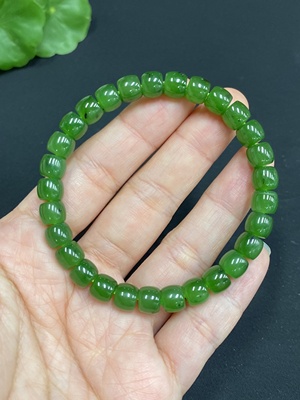 H34985301 Hetian Jade Jasper Bracelet Approx. 6.7mm Total Weight About 16.2g