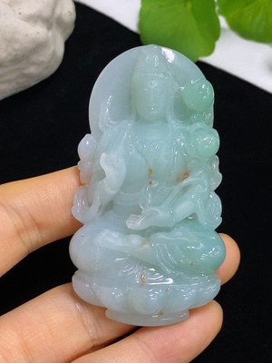 F46571082 翡翠挂件     观音    货品总重约48.7g