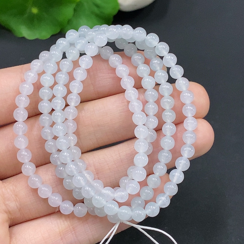 F29365854 Jadeite Bead Necklace Total Weight Approx. 21g Size Approx. 4.5mm