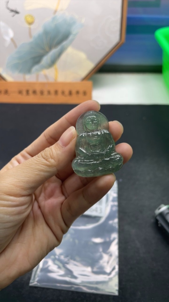 F35088643 Jadeite Great Tathagata Pendant, Total Weight Approx. 11.58g