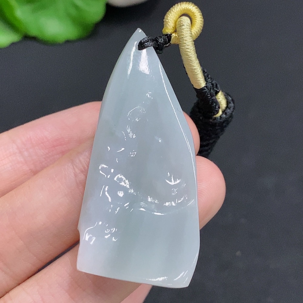 F29438226 Jadeite Freeform Pendant Total Weight Approx. 15.4g (Including Cord Weight)