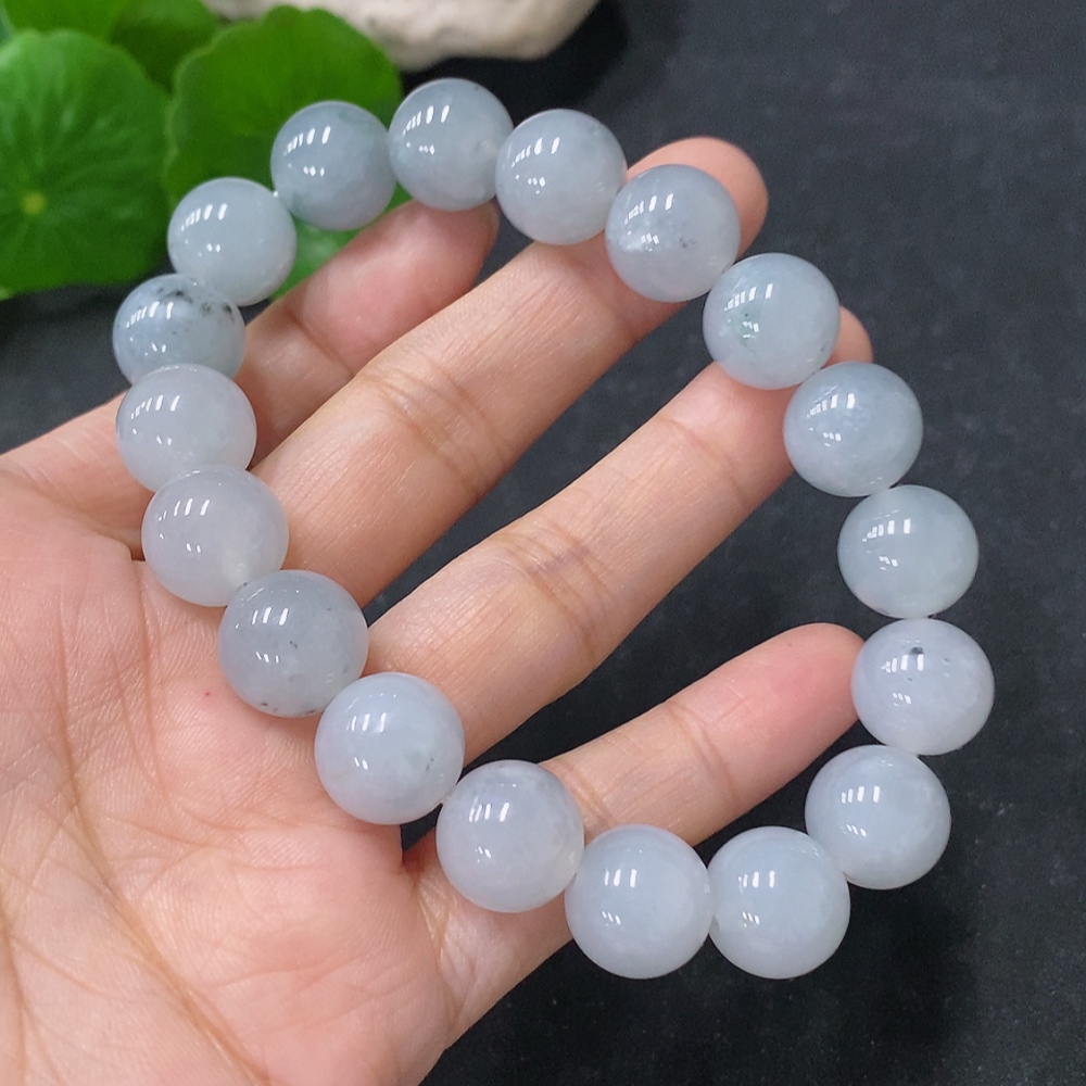 F35139737 Jadeite Bracelet, Approx. 12mm Beads, Total Weight Approx. 54.55g