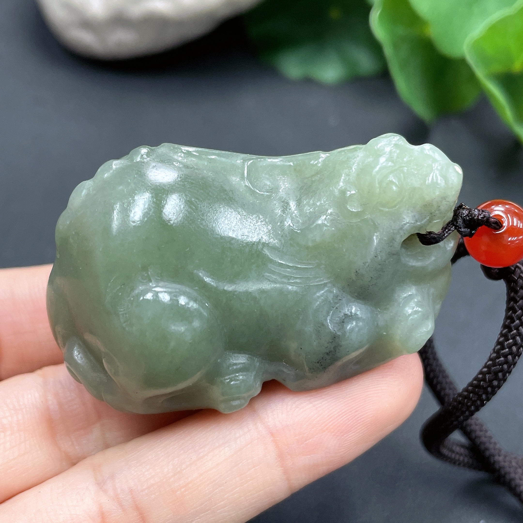 H17952542 Hetian Jade Handheld Piece Pi Xiu Total Weight Approx. (Including Rope) 70.6g