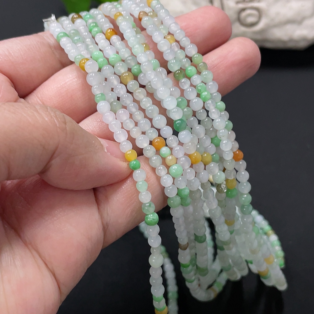 F35080967 Jadeite Bead Necklace approx. 3.7mm
