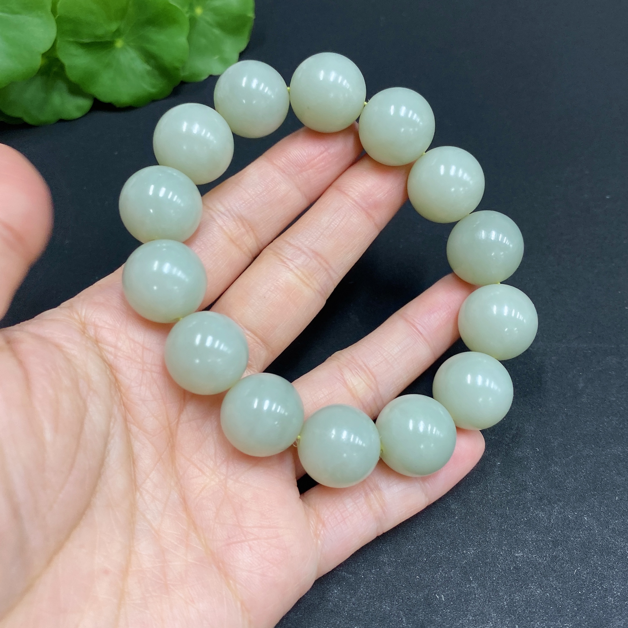 H33903606 Hetian Jade Bracelet   Approx.15.4mm   Total Weight Approx.84.2g