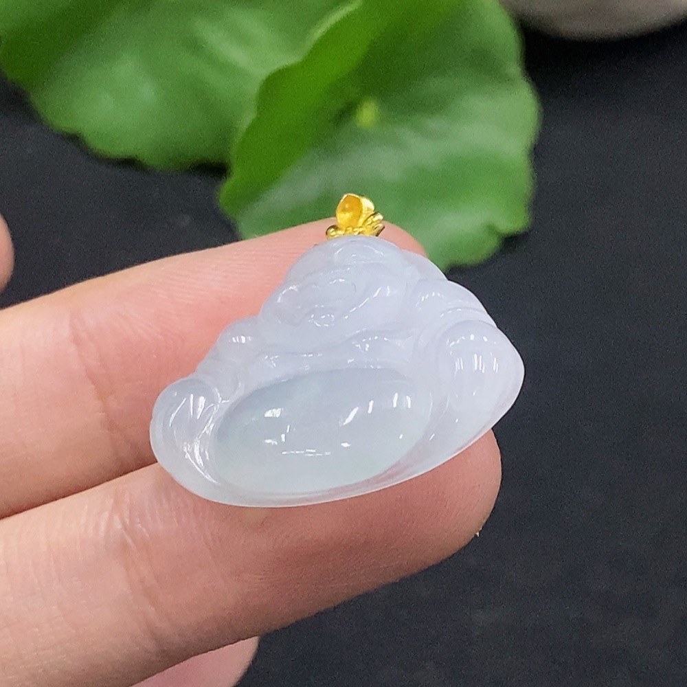 F33866921 Jadeite Buddha Pendant 18K Gold Total Weight Approx.4.24g