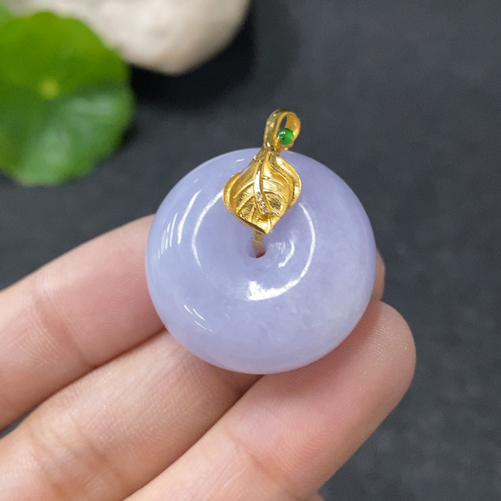 F33942411 Jadeite Pendant Peace Buckle 18k Total Weight Approx. 14.17g