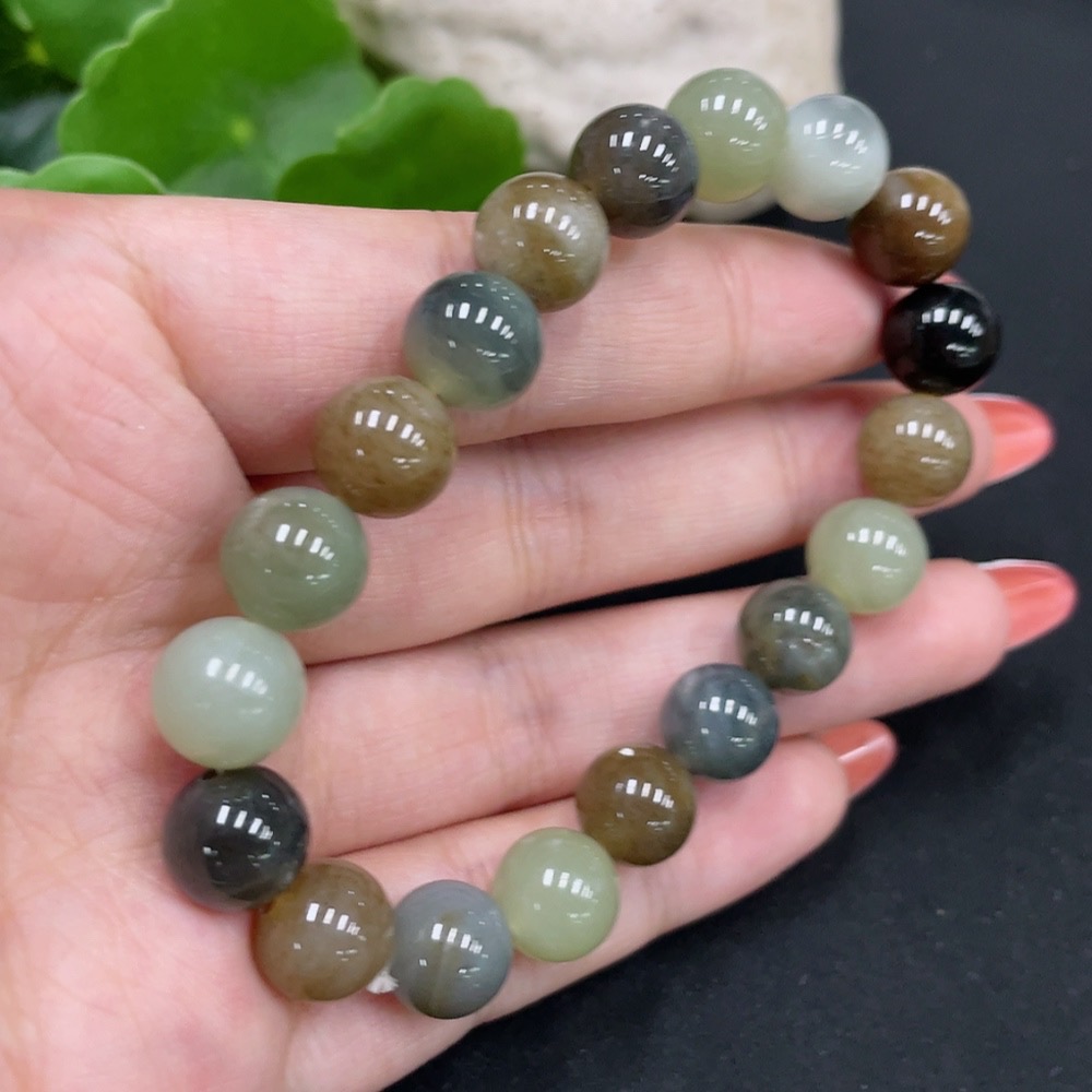 H34017219 Hetian Jade Bracelet Approx. 9.8mm Total Weight Approx. 29.2g