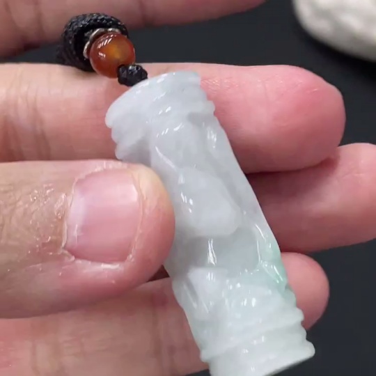 F30556823 Jadeite Pendant Total Weight Approx. 17.49g With Non-Grade A Beads