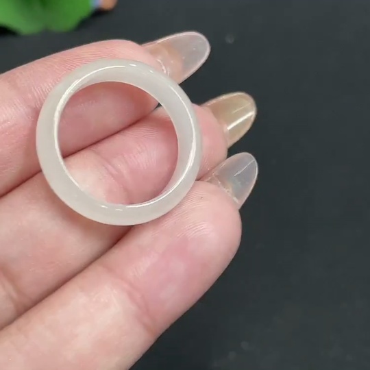 H32736649 Hetian Jade Ring Size 20.5 Total Weight Approx. 2.7g
