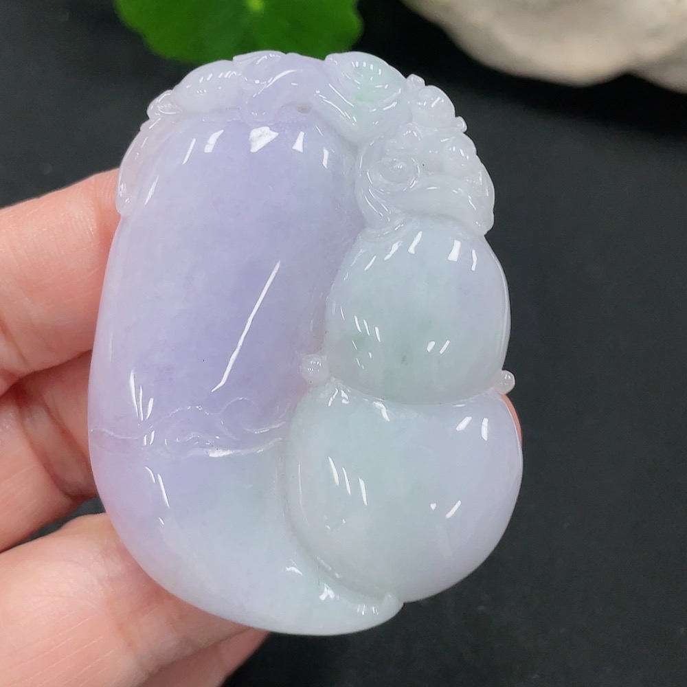 F30453110 Jadeite Fortune and Longevity Pendant