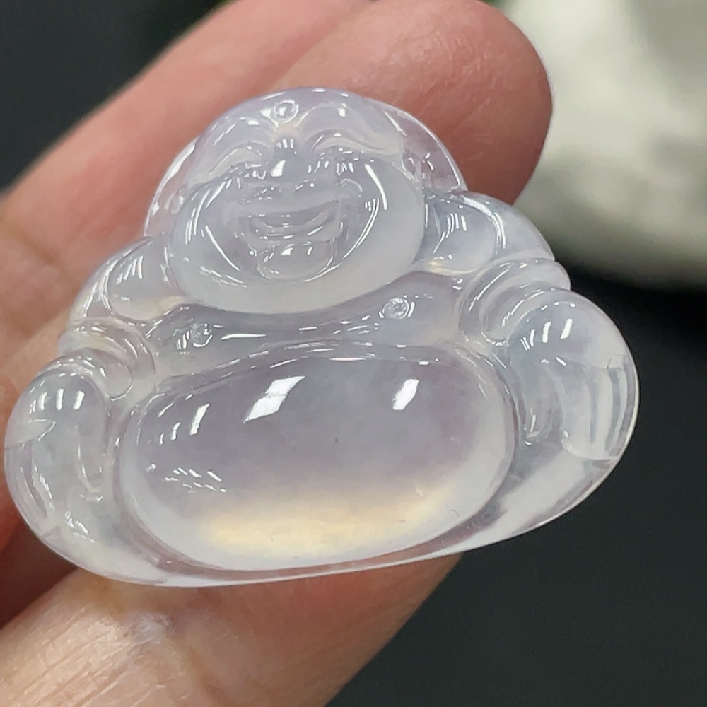 F33837252 Jadeite Buddha Pendant Inlaid Piece