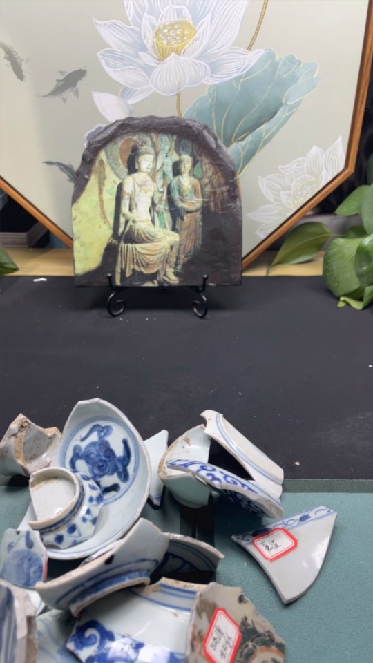 W33854986 Ceramic, Porcelain Shard, Set of Blue and White Porcelain Shards, Size as per Actual Item