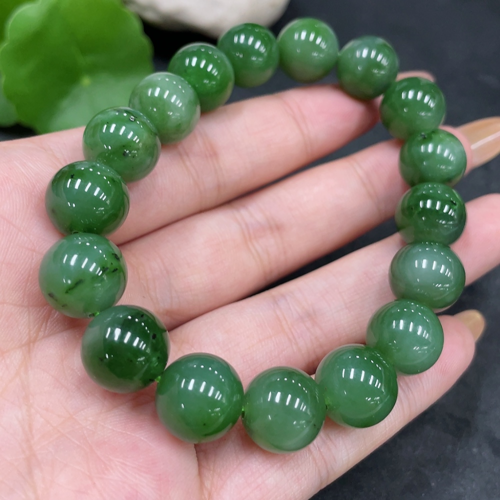 H32777128 Hetian Jade Bracelet Approx. 11.7mm Total Weight About 45.1g